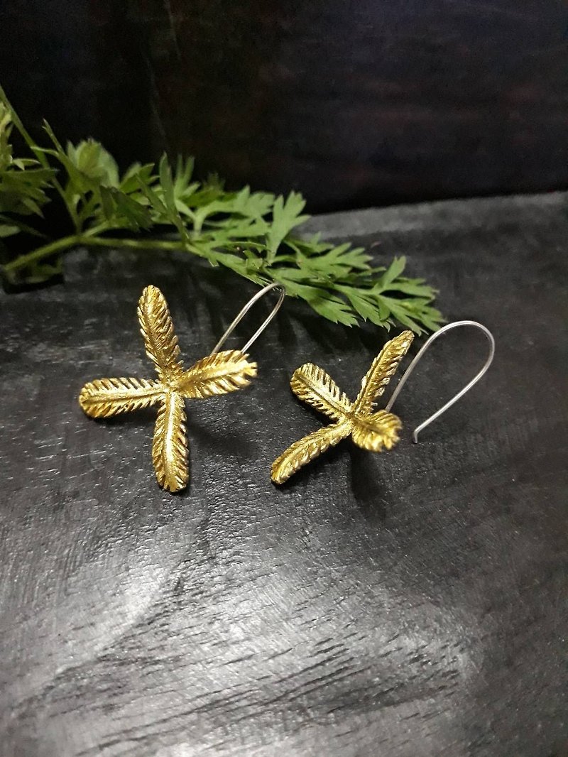 flower earrings - 耳環/耳夾 - 銀 