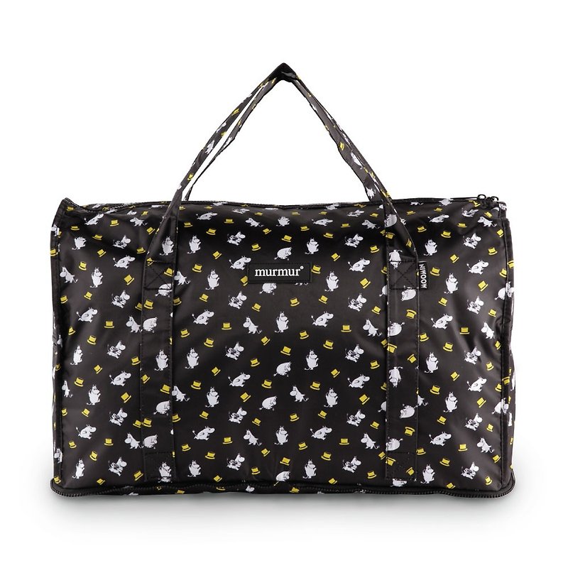 Murmur storage travel bag - Moomin噜噜 beige hat [中] - กระเป๋าเป้สะพายหลัง - พลาสติก สีดำ