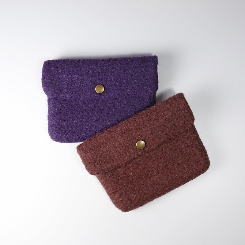 Handmade monochrome one-piece design wool felt wallet - Wallets - Wool Multicolor