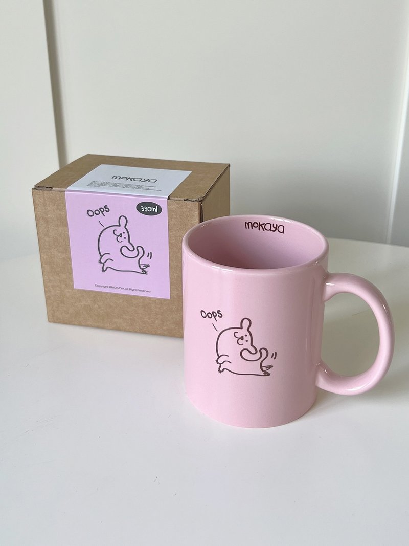 Cute coquettish puppy pink ceramic mug cute gift - แก้วมัค/แก้วกาแฟ - เครื่องลายคราม สึชมพู