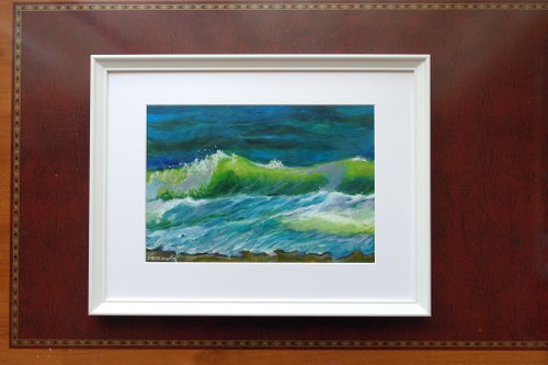 海 波 海景 オリジナル アート 油絵 壁の装飾 美しい海景