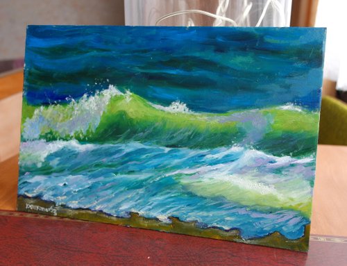 海 波 海景 オリジナル アート 油絵 壁の装飾 美しい海景