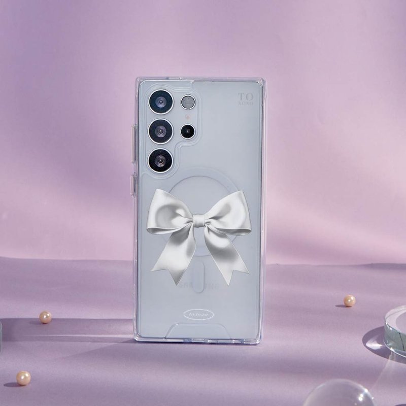 緞光蝴蝶結防摔透明SAMSUNG手機殼 - 手機殼/手機套 - 塑膠 多色