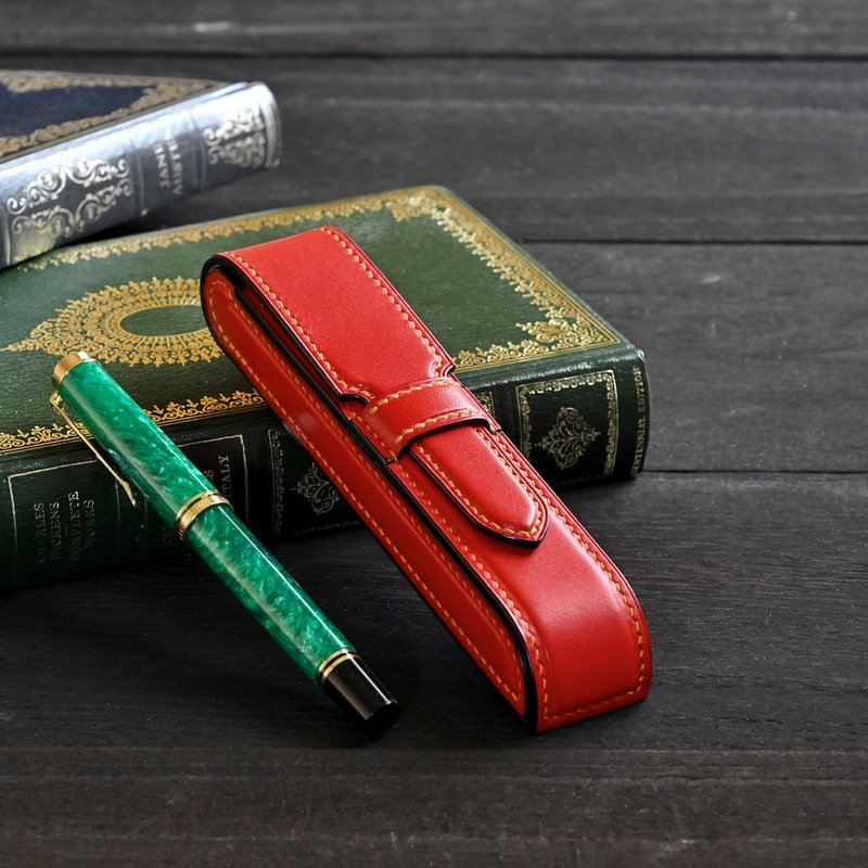Hand-stitched Single Fountain Pen Case - Pencil Cases - Genuine Leather 