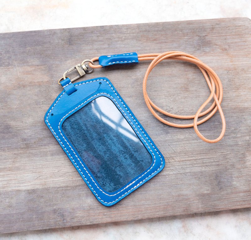 ID Card Holder / 缺皮CHAPI - ID & Badge Holders - Genuine Leather Blue