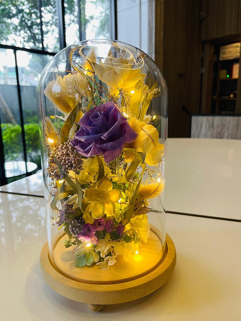 優雅神秘氣質玻璃罩鐘 - 乾花/永生花 - 植物．花 