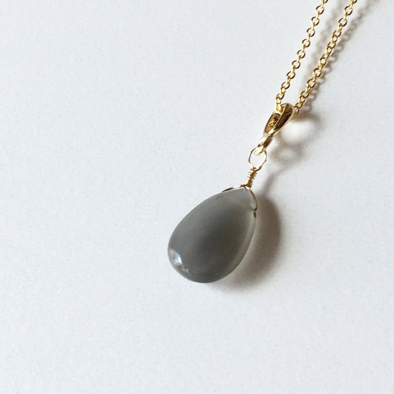 Gray moonstone necklace  - 項鍊 - 寶石 灰色