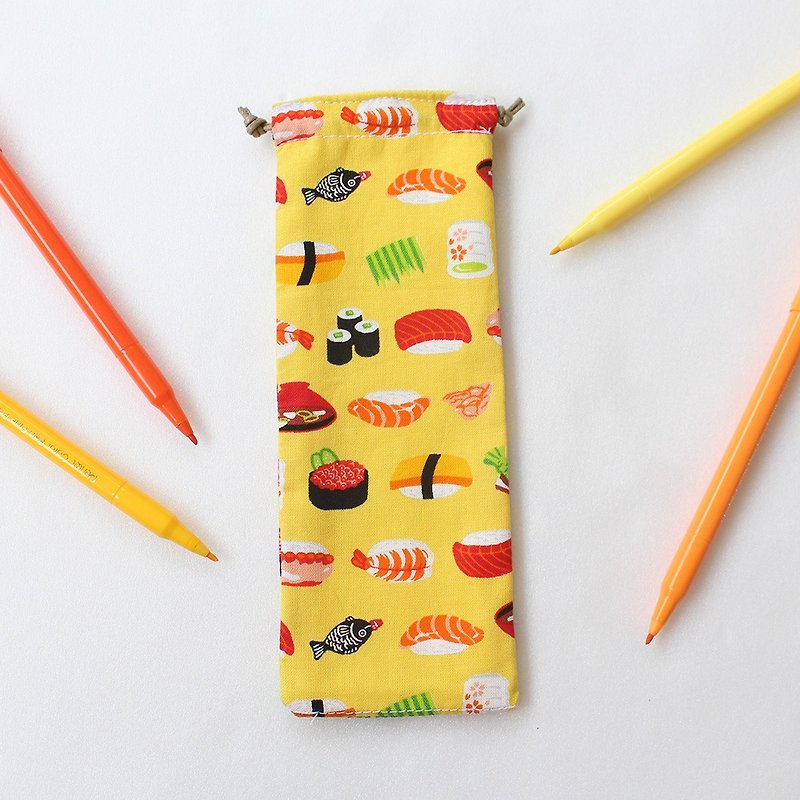 Sushi Pen Bag / Drawstring Pencil Case Storage Bag - Pencil Cases - Cotton & Hemp Yellow