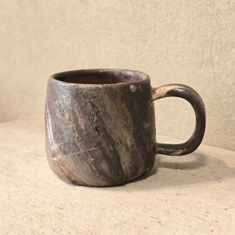 柴燒陶馬克杯 / 咖啡杯 - 咖啡杯/馬克杯 - 陶 黑色