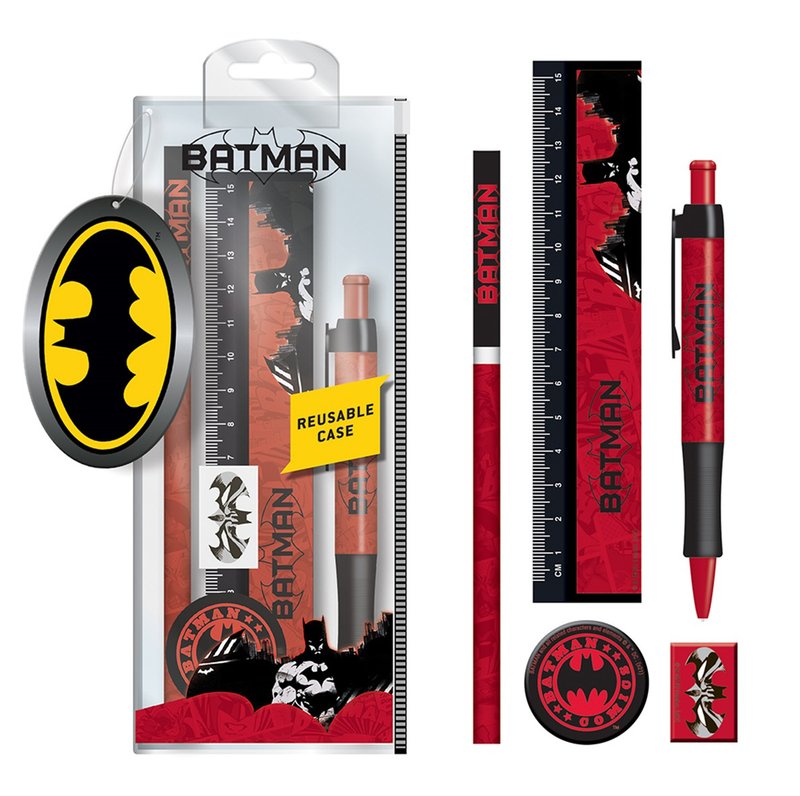 【DC】蝙蝠俠 Batman - 紅黑配色美漫風文具組 - 原子筆/中性筆 - 其他材質 紅色