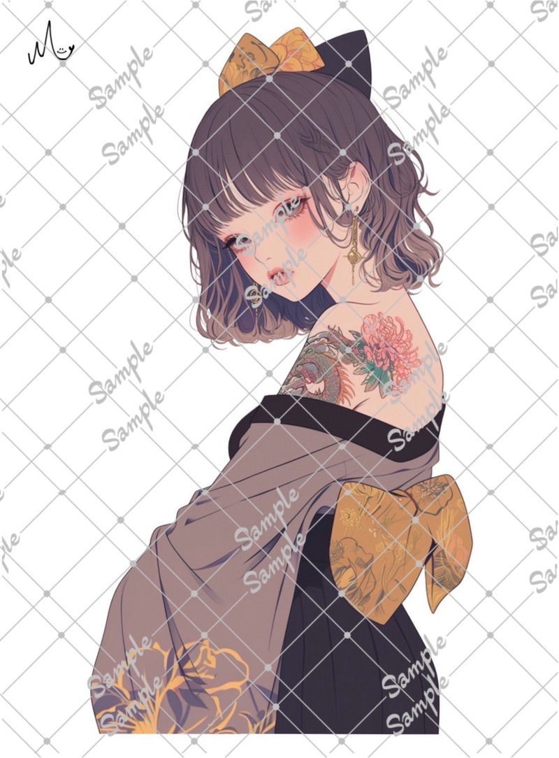 オリジナル人物ステッカー10月新作 - 貼紙 - 紙 