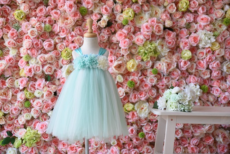 Princess Peng Peng skirt dress DIY material bag birthday catch saliva party flower girl 0-7Y green - ของขวัญวันครบรอบ - ผ้าฝ้าย/ผ้าลินิน สึชมพู