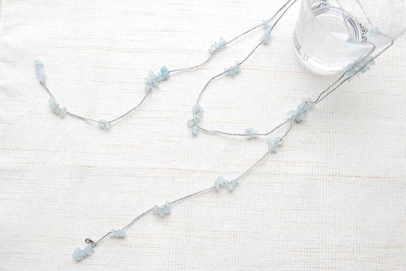 Aquamarine Rarietto (will also be the long necklace) - Long Necklaces - Gemstone Blue