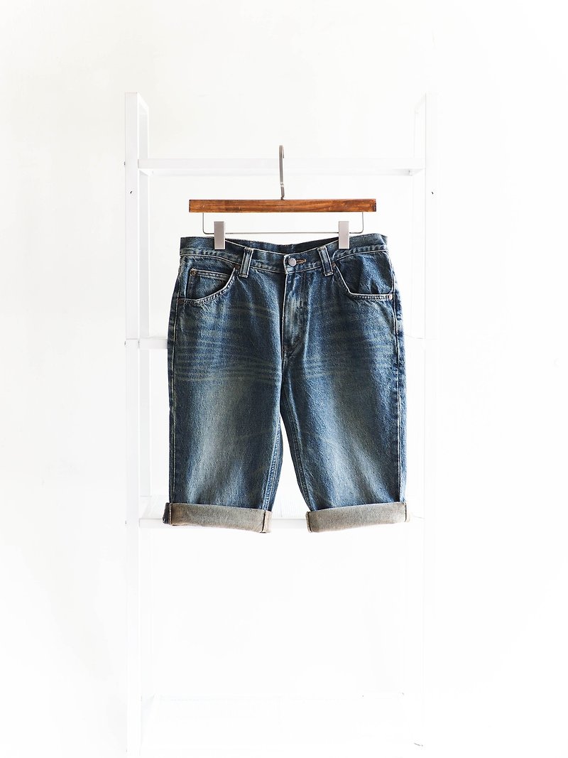 River Water Hill - Lee / W31 Hokkaido Afternoon Dusk Wavy Young Cotton Tannin Antique Straight Shorts Antiquities denim pants vintage - กางเกงขายาว - ผ้าฝ้าย/ผ้าลินิน สีน้ำเงิน