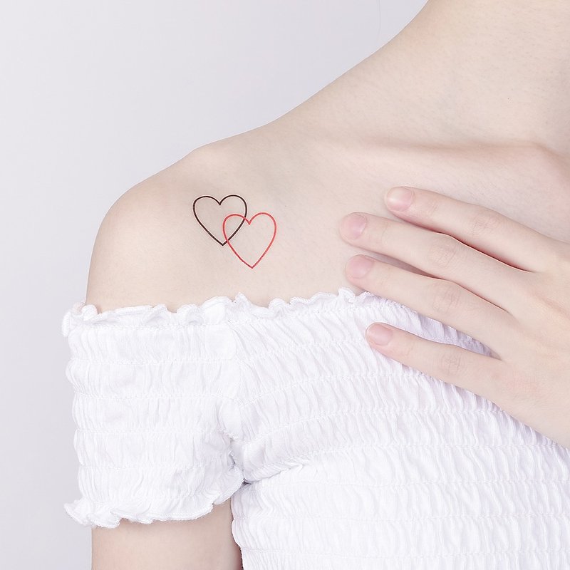 Surprise Tattoos - Heart Temporary Tattoo - Temporary Tattoos - Paper Red