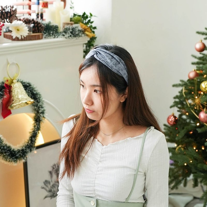 Handmade Headband / Unisex Style / Tokyo Styled Pattern - เครื่องประดับผม - ผ้าฝ้าย/ผ้าลินิน สีน้ำเงิน