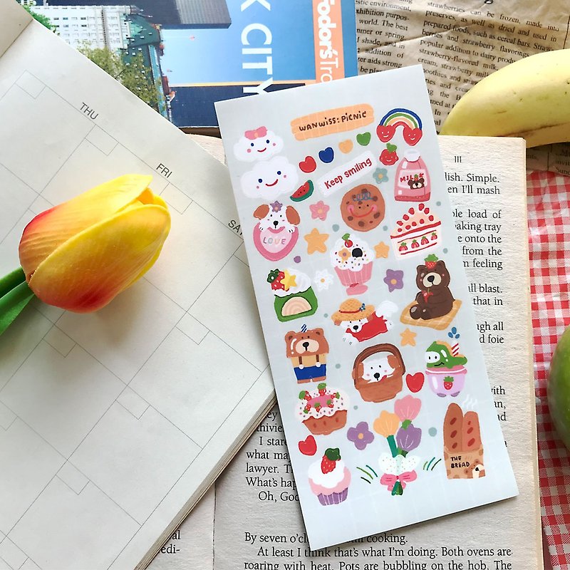 Paper Stickers - Cute waterproof premium stickers in collection Happy Foodie