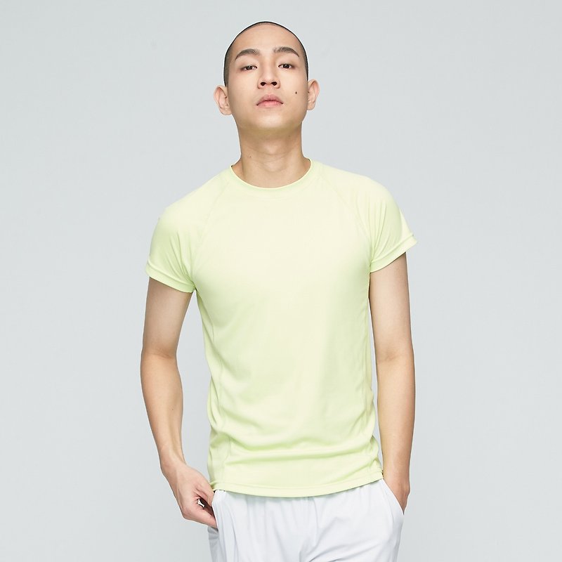 Ultracool-涼感抗菌修身上衣(男)-奶油果綠 - T 恤 - 尼龍 綠色