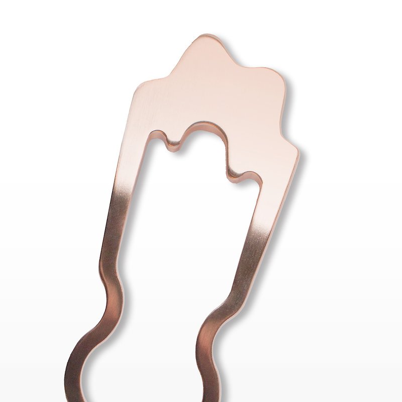 KANZASHI Hair pin 【Basic / Curvy / Pink Gold】 - Hair Accessories - Other Metals Gold