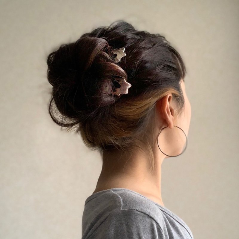 KANZASHI Hair pin 【Basic / Curvy / Pink Gold】 - 髮夾/髮圈 - 其他金屬 粉紅色