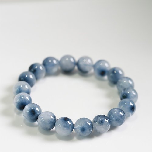 蓋亞珠寶原創手作 僅有2串超稀有海膽藍線石藍絨晶水晶手串