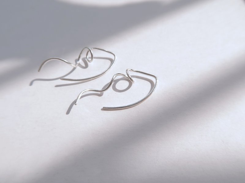 Silver925 Wave Earrimgs - Earrings & Clip-ons - Sterling Silver White