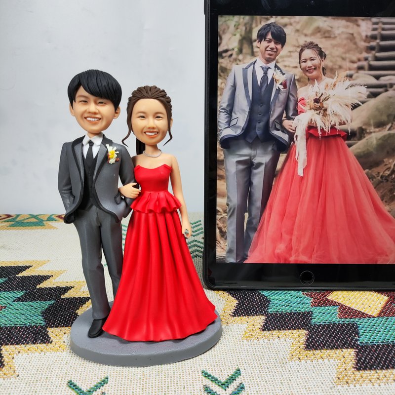 客制化人物公仔 結婚 周年紀念 禮物 訂制 3D人偶 人像畫 似顏繪 - 玩偶/公仔 - 黏土 多色
