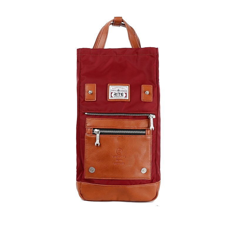 2016 Evolution version RITE twin package ║ flight bag x vintage bag (M) - nylon burgundy ║ - กระเป๋าแมสเซนเจอร์ - เส้นใยสังเคราะห์ สีแดง