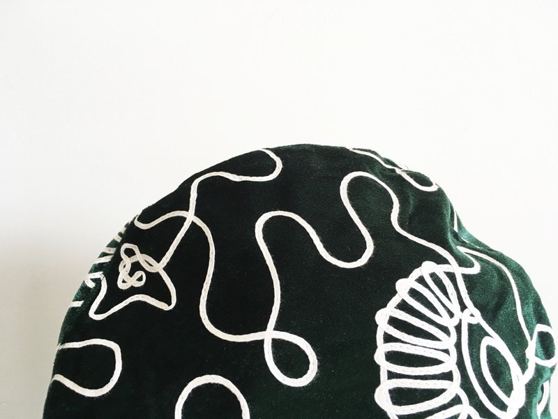 [] Qucky greenstone / beret - หมวก - ผ้าฝ้าย/ผ้าลินิน สีเขียว