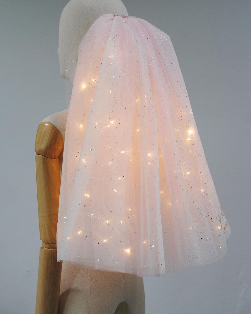Pink Led Wedding Veil - 髮圈/髮夾 - 聚酯纖維 粉紅色