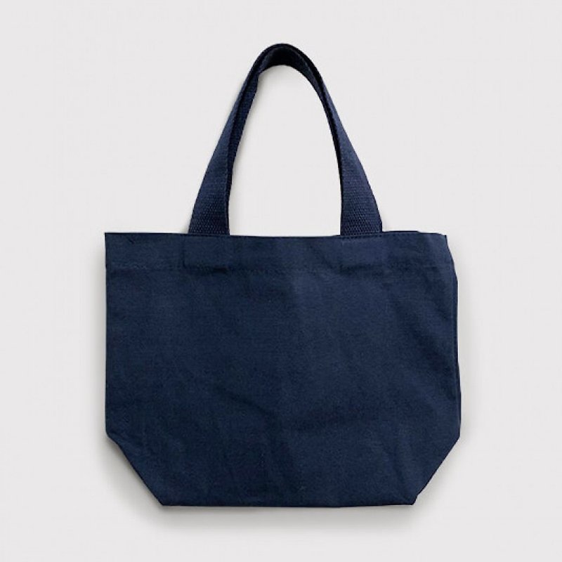 [Plain style] Pure cotton webbing small tote | Navy blue - กระเป๋าถือ - ผ้าฝ้าย/ผ้าลินิน สีน้ำเงิน
