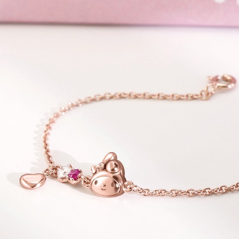 Small Gift for U Series-My Melody Melody Gift Sterling Silver Bracelet - สร้อยข้อมือ - เงินแท้ สึชมพู