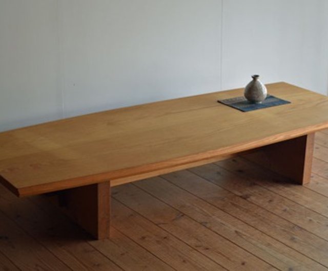ハンドメイド 天然木 栗材 座卓 - 机/テーブル