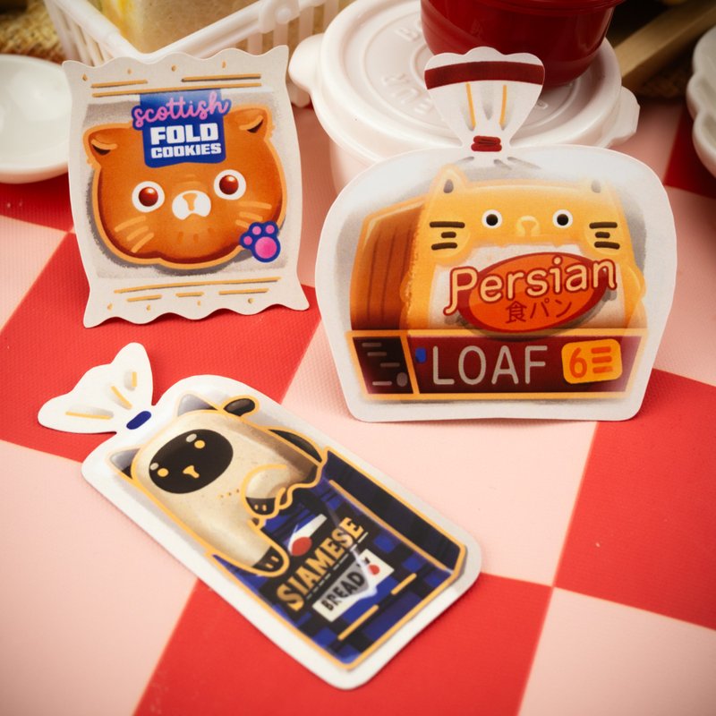 Cat Breads Sticker Pack Season 1 | Cat Bakery Illustrations - 貼紙 - 其他材質 綠色
