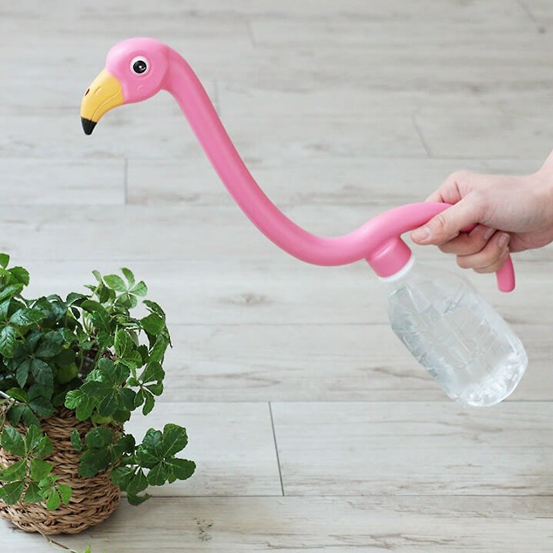 日本Magnets Flamingo紅鶴造型輕便寶特瓶澆花器/澆水器 - 植栽/盆栽 - 塑膠 紅色