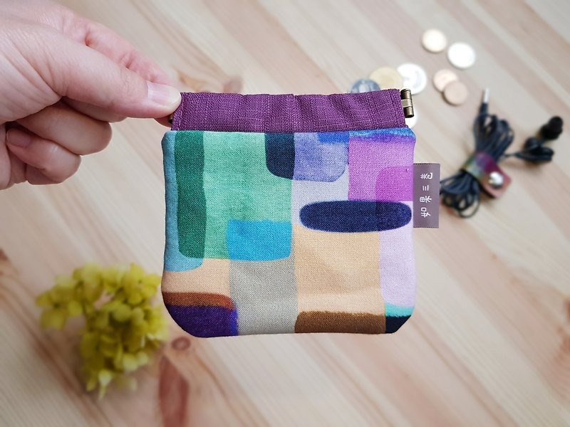 彈片零錢包 - 零錢包/小錢包 - 棉．麻 紫色