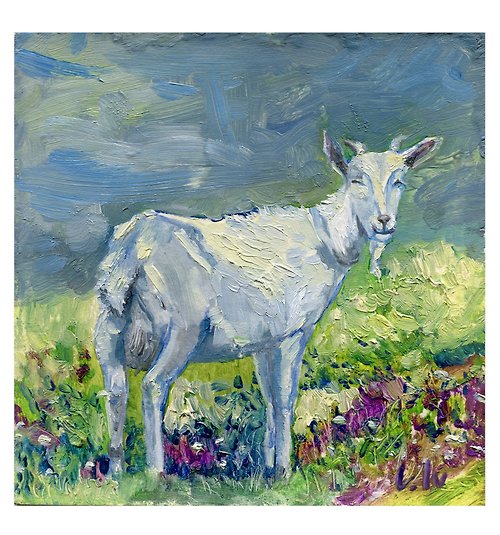 OilArtELEN Goat in the Meadow