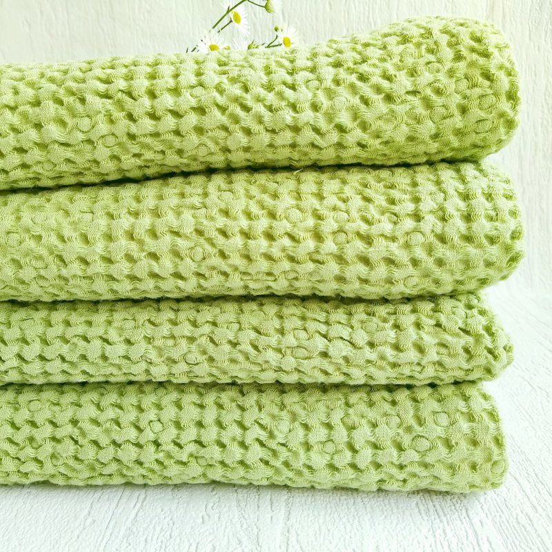 Towel quick dry, Bath towels soft , Linen bath towels, Organic waffle towels - 毛巾/浴巾 - 亞麻 綠色