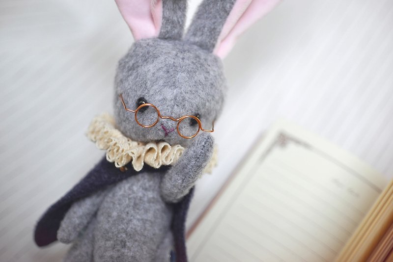 Midlero's Forest Swallowtail Cloak Long-eared Flying Rabbit - Stuffed Dolls & Figurines - Polyester Gray