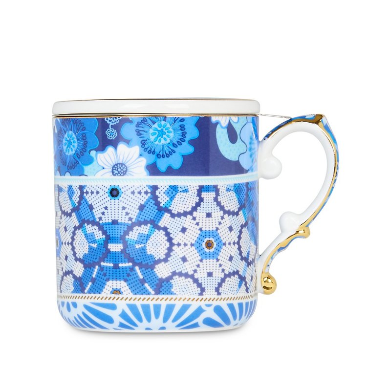 【T2 tea】華麗復古系列_骨瓷馬克杯(藍色) - 咖啡杯 - 瓷 藍色