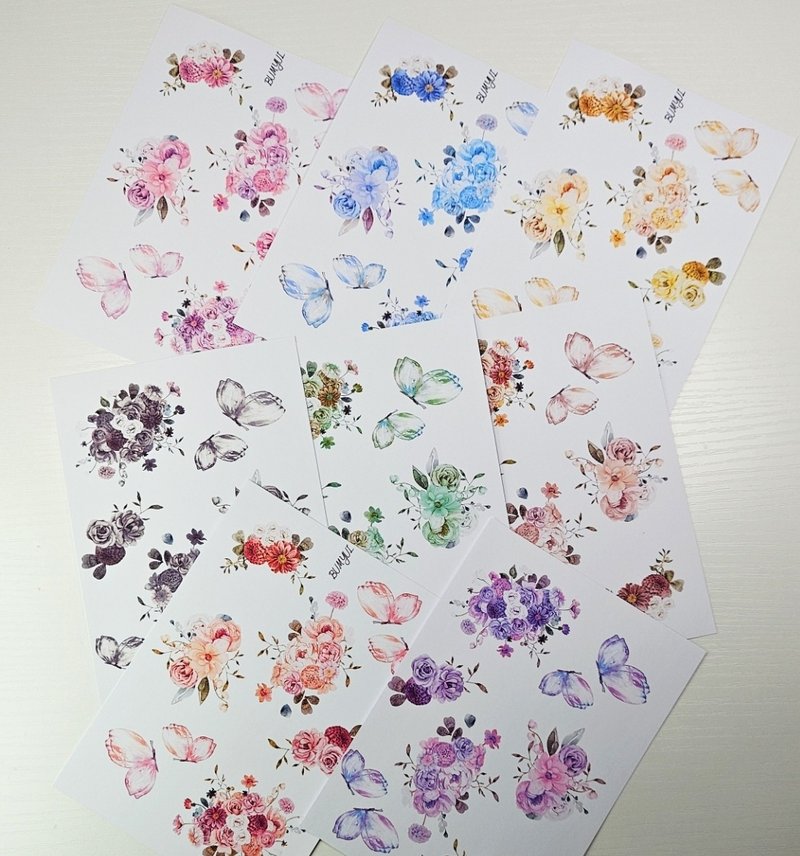 Floral Serenade Decor - 便條紙/便利貼 - 紙 多色