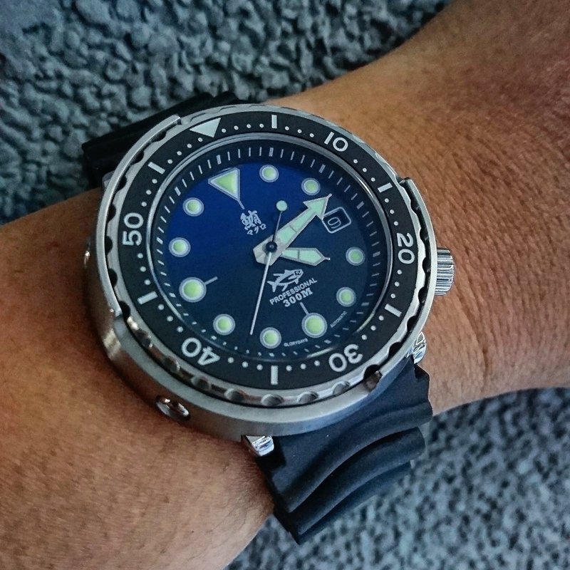 TUNA diver watch - 鮪魚機械潛水錶 - 男錶/中性錶 - 不鏽鋼 銀色