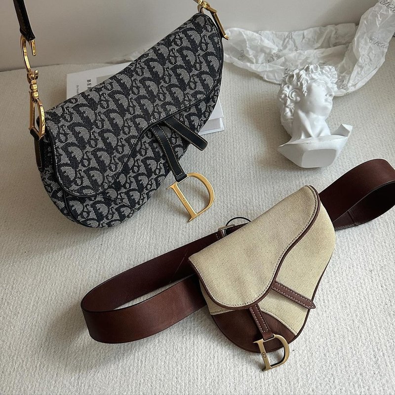 Second-hand bag Dior Dior mini saddle bag - กระเป๋าถือ - วัสดุอื่นๆ สีกากี