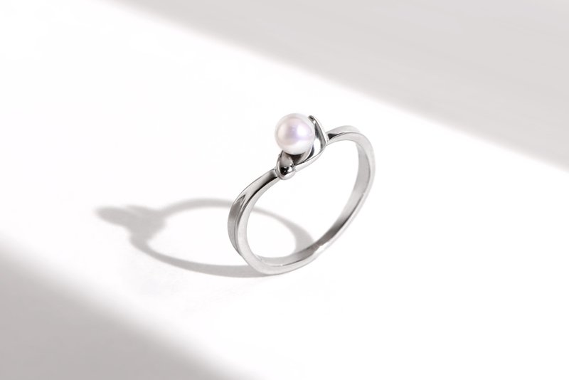 【設計師CONTAIN系列】共融。珍珠戒指 - 戒指 - 不鏽鋼 銀色
