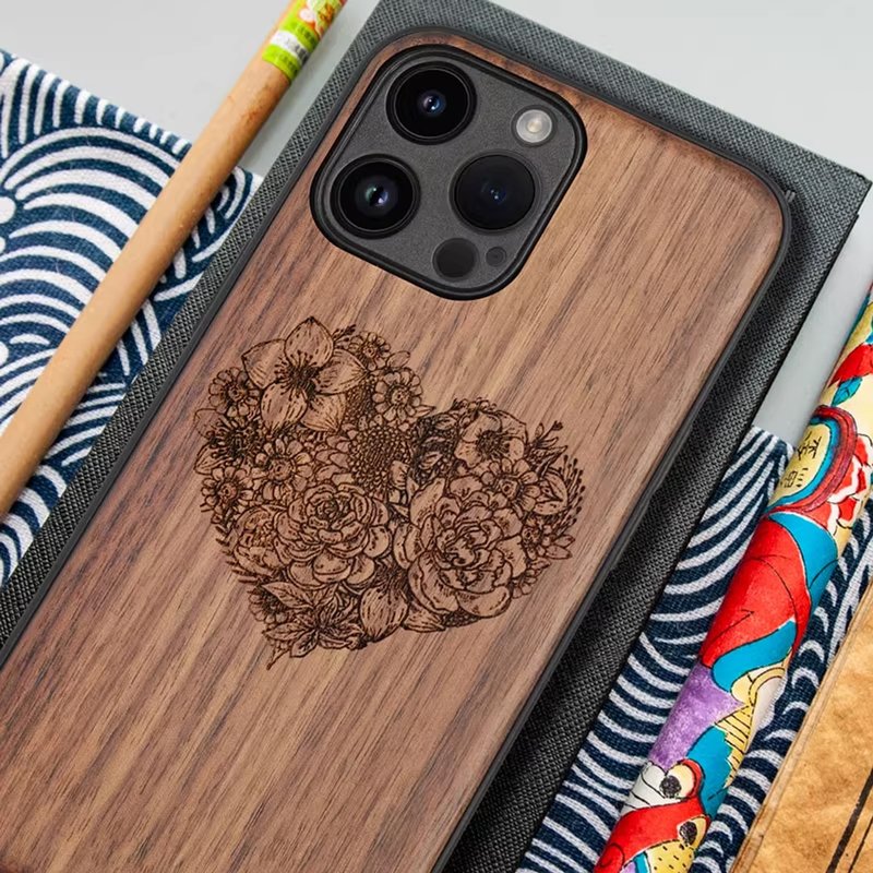 Customize wooden iPhone and Samsung case, personalized gift, bird nest - Phone Cases - Wood 