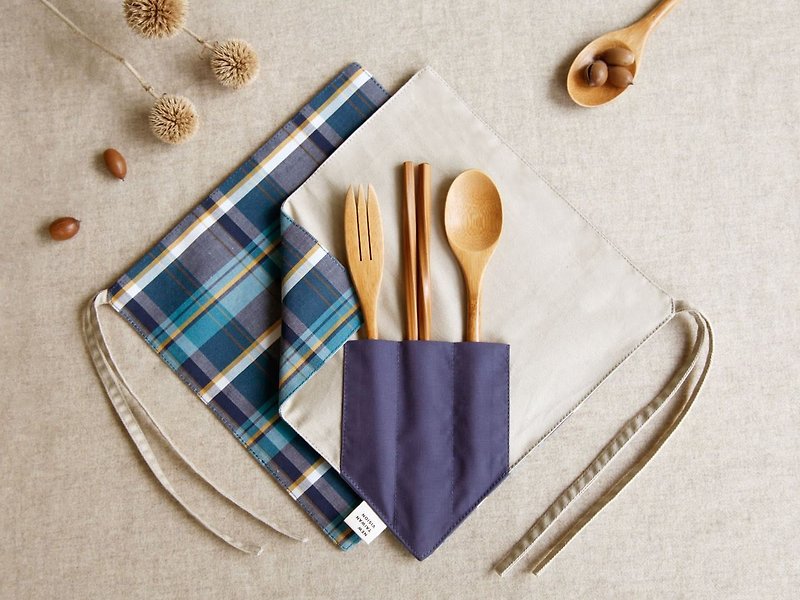 [One corner chopsticks set]-rational style - Cutlery & Flatware - Cotton & Hemp Blue