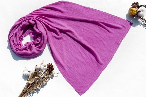 omhandmade 喀什米爾Cashmere/羊絨圍巾/純羊毛圍巾披巾/戒指絨披肩-玫瑰粉紅
