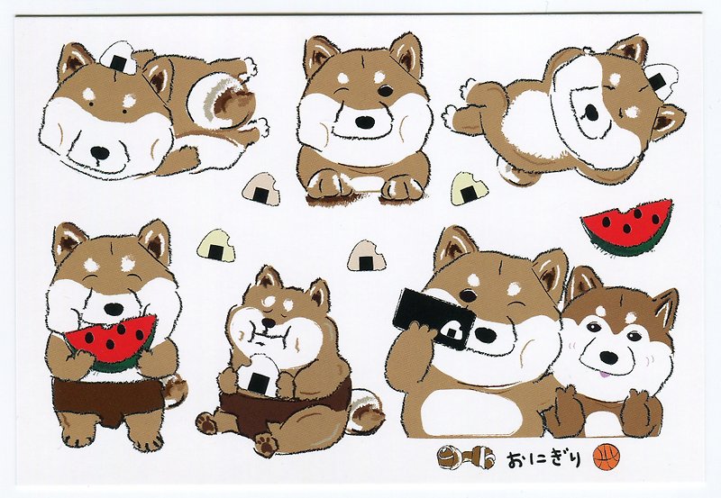 Shiba Inu Bad Dog Series Poster Card - การ์ด/โปสการ์ด - กระดาษ 