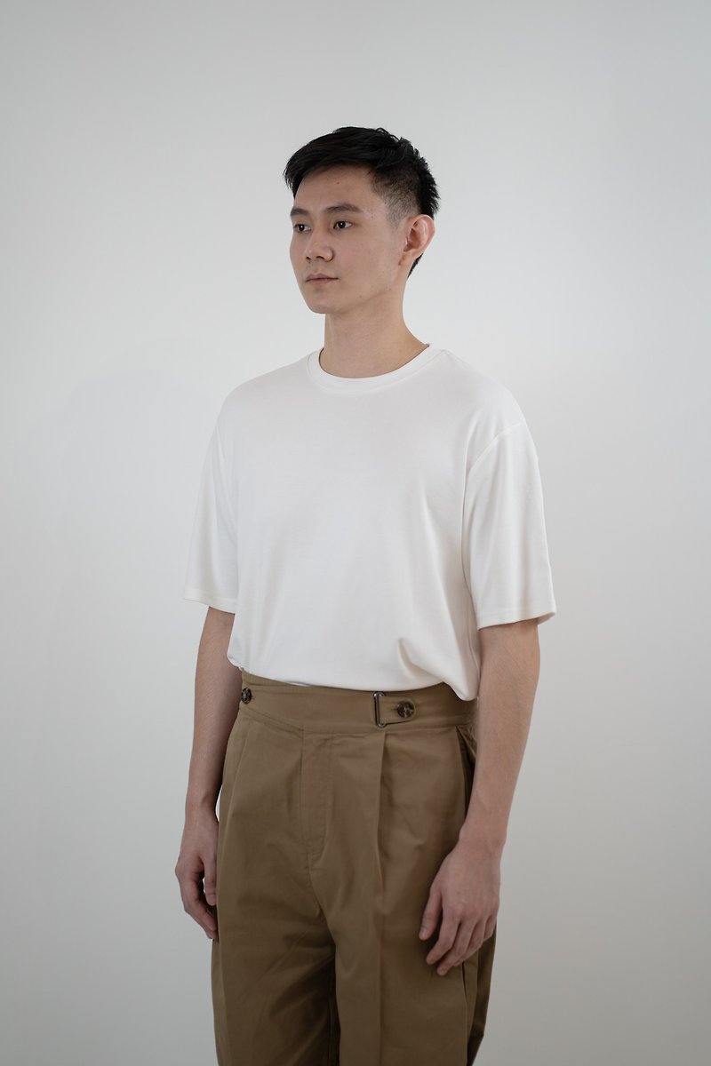 Cupro Tee - Off White - Men's T-Shirts & Tops - Other Man-Made Fibers White