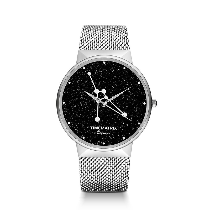 [Danish star Gemstone] Cancer Time Matrix constellation creative men and women creative luminous watch - นาฬิกาผู้หญิง - โลหะ สีเทา